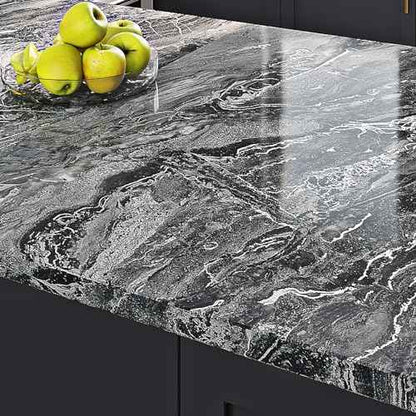 Livelynine Black Marble Countertop Contact Paper Waterproof Peel and Stick Countertops Self Adhesive Kitchen Wallpaper for Counters Bathroom Counter Top Covers Renter Friendly Desk Cover 15.8x78.8