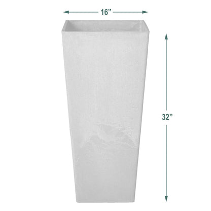 Arcadia Garden Products PSW UFH41C Contemporary Tall Square Planter, 16 by 16 by 32", Chocolate