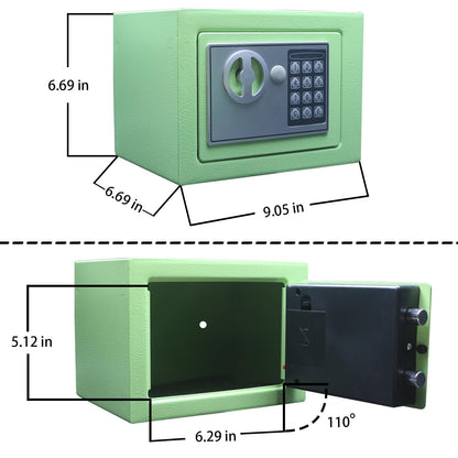 Yuanshikj Electronic Deluxe Digital Security Safe Box Key Keypad Lock Home Office Hotel Business Jewelry Gun Cash Use Storage money (LIGHT GREEN)
