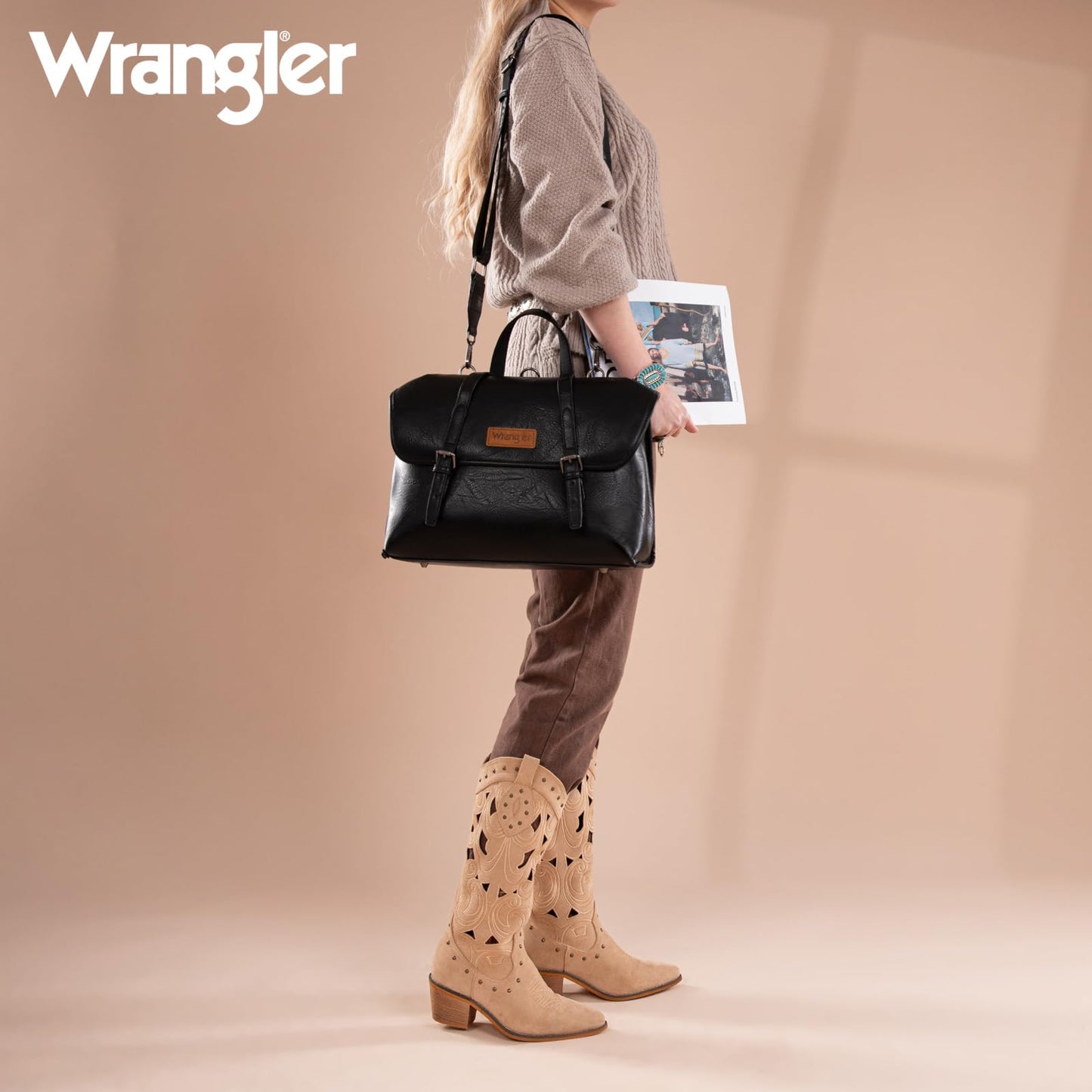 Wrangler Laptop Bag for Women Messenger Bag 15.6 inch Briefcase Computer Backpack Convertible Satchel Bag