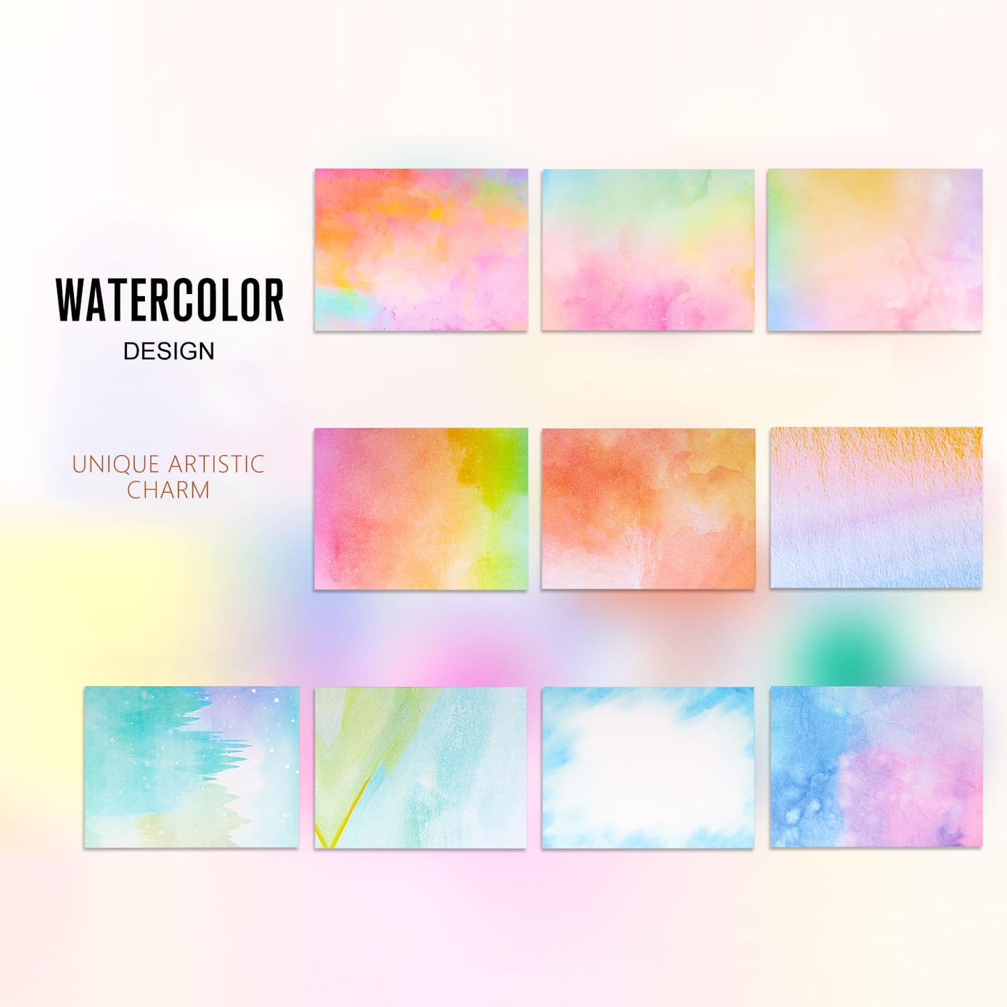160 Packs Stationery Paper and Envelopes Set, 50 Lined Letter Writing Paper with 50 Matching Envelopes and 60 Round Sticker, 5.5" X 8.25" Cute Stationary Paper Kit with 10 Watercolor Design