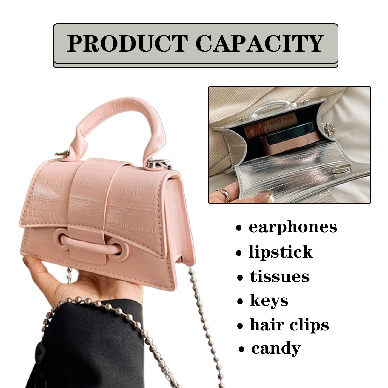 Mini Crossbody Bags Women's Y2K Purses Top Handle Crossbody Bag Clutch Shoulder Handbag for Cocktail Party Prom Wedding Pink