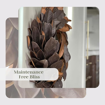 CG Hunter Holiday Collection Faux Wreath, Premium Artificial Indoor and Outdoor Large 30" Magnolia Leaf Christmas Wreath, Christmas Decorations and Holiday Greenery