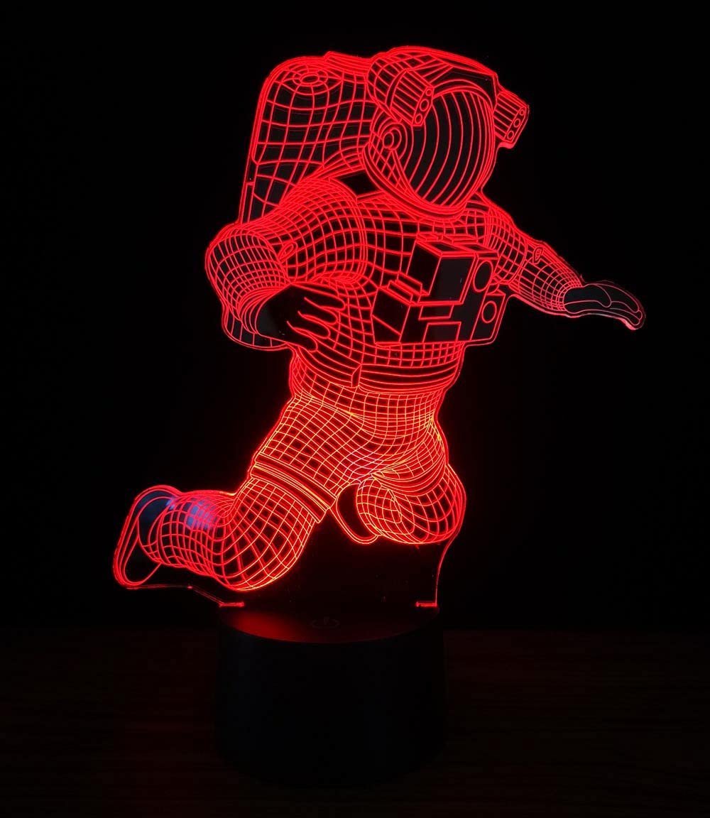 Comiwe Astronaut 3D Illusion Night Light Toys,16 Colours Change Smart Touch & Remote Control,Home Decor LED Bedside Table Desk Lamp,Christmas Birthday Gift for Girls Boys Kids Adults Friends & Family
