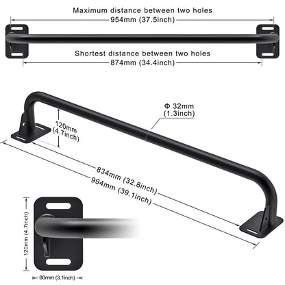 SELEWARE Fully Welded Pull Up Bar Wall Mount Heavy Duty Chin-up Bar w/Resistance Band Hooks for Doorway, Support Beam or Joist Mount Thick Metal Sturdy Construction Support 500 lbs