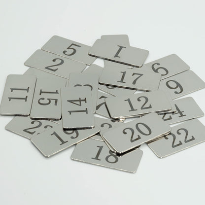StayMax Rectangle Metal Numbered Tags Stainless Steel Number Tags Key Tags with No Holes (1-10)