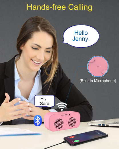 AFK Alarm Clock with Bluetooth Speaker for Bedroom,Small Digital Clock with Dual Alarms,Snooze,Mirror LED Display for Girls,Adults.
