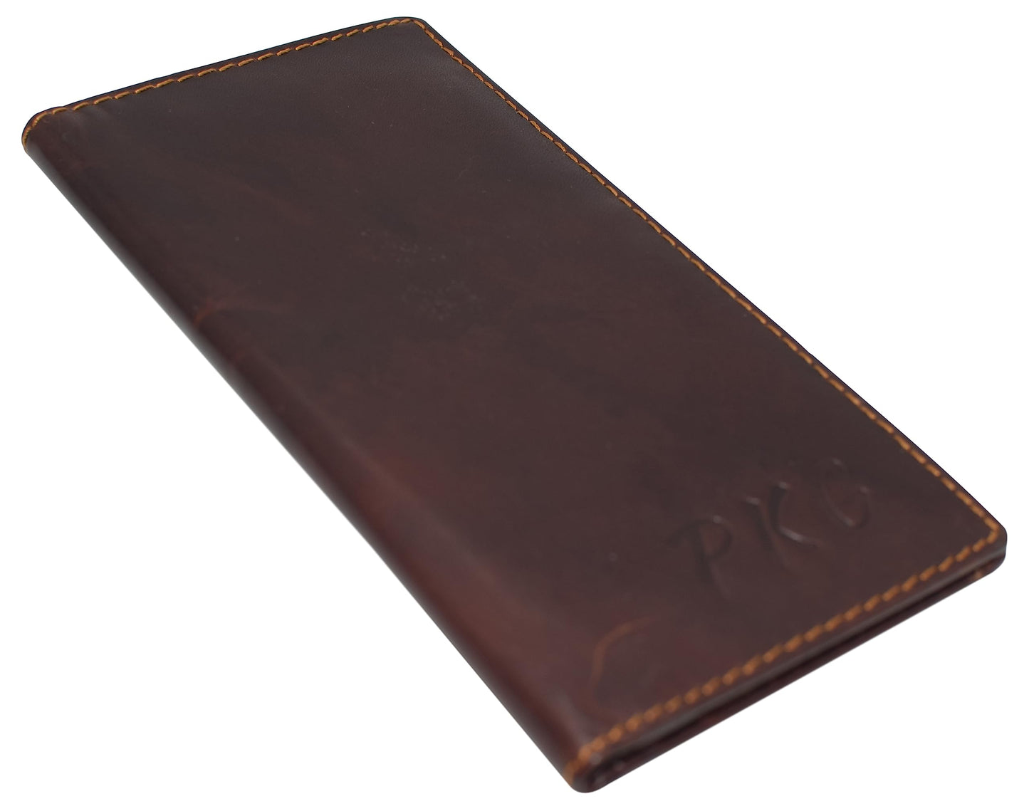 CAZORO Personalized Name Initials Wallets Vintage Leather RFID Bifold Checkbook Cover Holder Womens Mens (RHU Brown)
