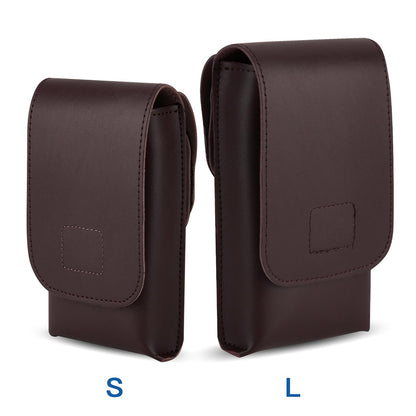 CaSZLUTION Phone Pouch for Cosplay - Ultra Fiber PU Leather Phone Holster Case with Belt Loop Keeper, Costume Accessory for Halloween, Conventions & Roleplay (Brown - L)