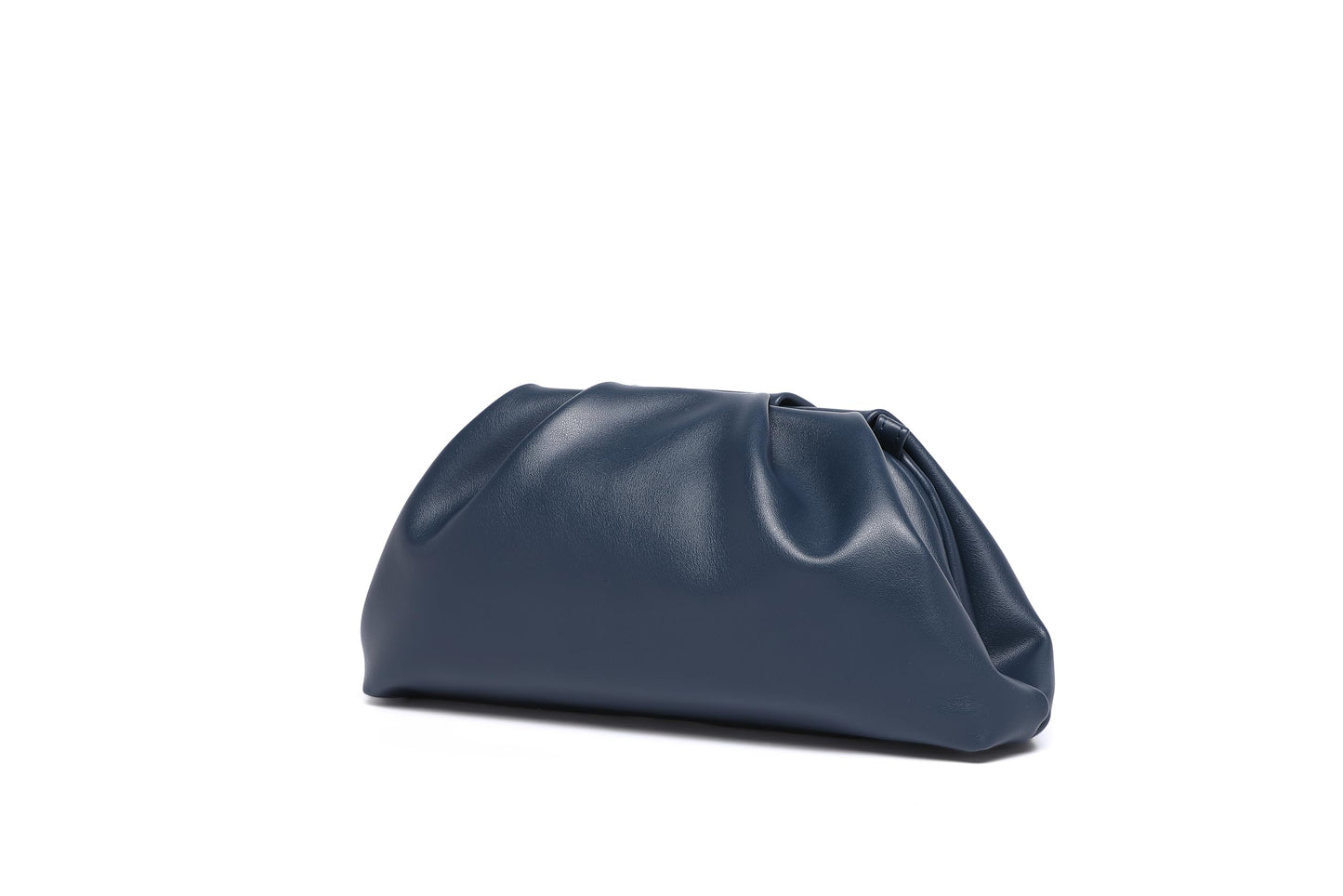 YUWITA Soft PU Leather Clutch Purses for Women Formal Elegant Luxurious Evening Bag (Navy Blue)