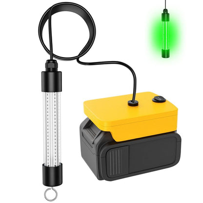 Underwater Fishing Light Compatible for Dewalt 20V Battery，LED Green Light for IP68 1300 Lumens Fish Attracting, Night Fishing for Docks Boats or Kayaks(no Battery)