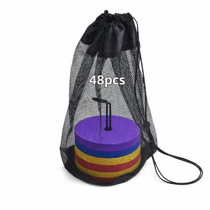 Japard Flat Cones, 48 Pcs 6 Inch Spot Markers, Flat Soccer Cones for Training, Field Court Markers, Soccer Disc, Practice Cones, Training Equipment, Agility Practice, Football
