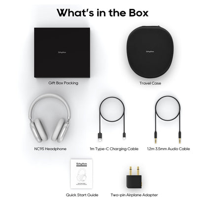 Srhythm NiceComfort 95 Hybrid Noise Cancelling Headphone Wireless, Bluetooth Headset with Transparency Mode,ENC,HD Sound