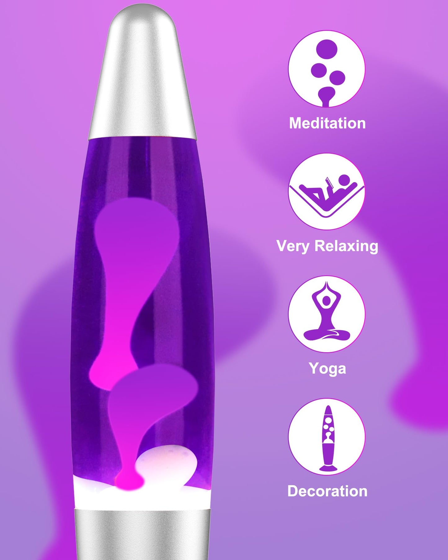 Eadaiylon Purple LED Motion Lamp for Adults and Kids, Liquid Motion Lamps with White Wax Flows, Night Light Home Room Decor, Gifts for Women and Girls