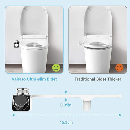 Self Cleaning Retractable Non Electric Dual Hidden Nozzle Bidet Attachment for Toilet Seat with Warm Water Jet Spray for Toilet Bathroom Bidet Toilet Sprayer Adjustable Water Pressure