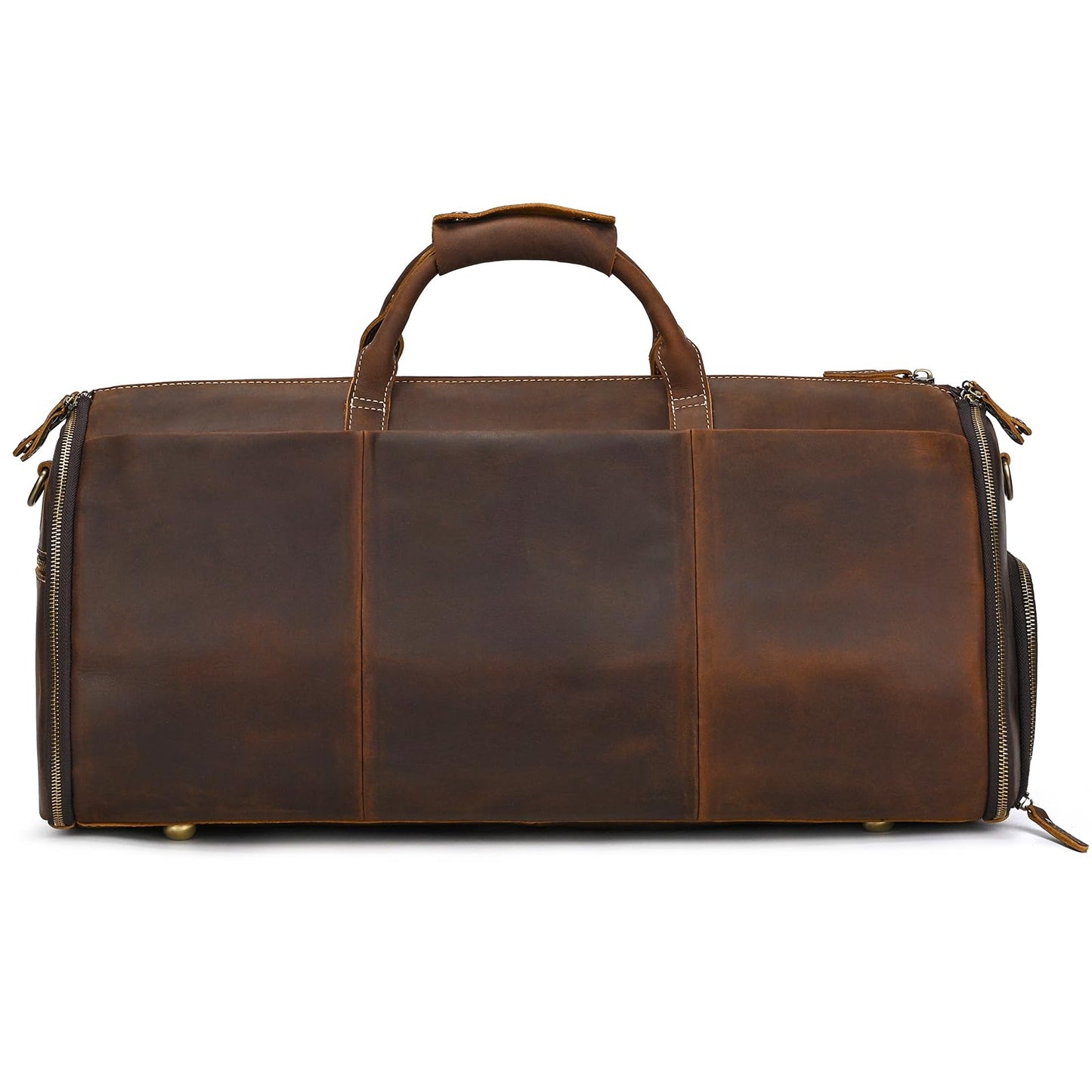 Men's Carry On Garment Bag, Convertible Garment Bag Full Grain Leather Duffle Bags with Shoe Pouch, 2 in 1 Hanging Suitcase Suit Travel Bags
