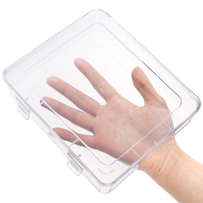 Kingrol 10 Pack Clear Storage Boxes with Lids & Decorative Bow Stickers - Semi-Transparent Party Favor Boxes for Cheer, Dance, DIY Gifts, Team Gifts, Hair Accessories