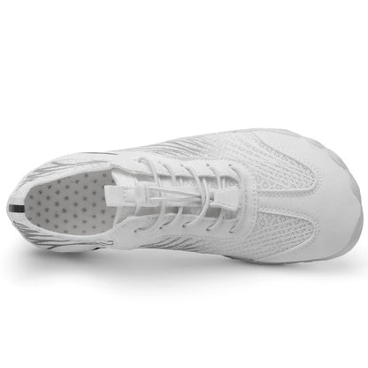 UBFEN Water Shoes Aqua Swim Shoes Mens Womens Beach Sports Quick Dry Barefoot for Boating Fishing Diving Surfing H White/Grey 10 Women/8.5 Men