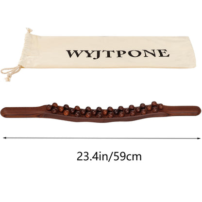 Guasha Wood Massage Stick Tools,31 Beads Back Massage Roller Stick,Lymphatic Drainage Massager for Body Shaping (31beads)