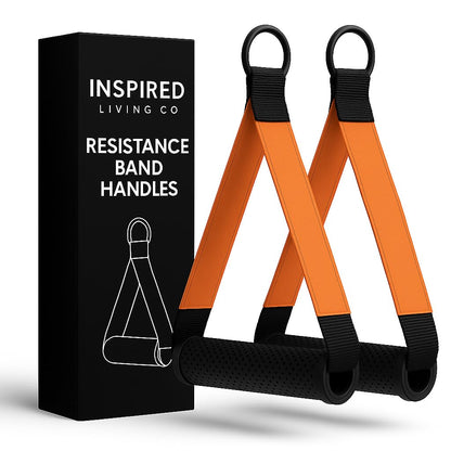 Inspired Living Co. D Handle Cable Attachment (2-Pack) – Heavy-Duty Gym Cable Handles for Cable Machines, Home Gym & Resistance Bands – Non-Slip D Handles for Pulldowns, Rows & Strength Training