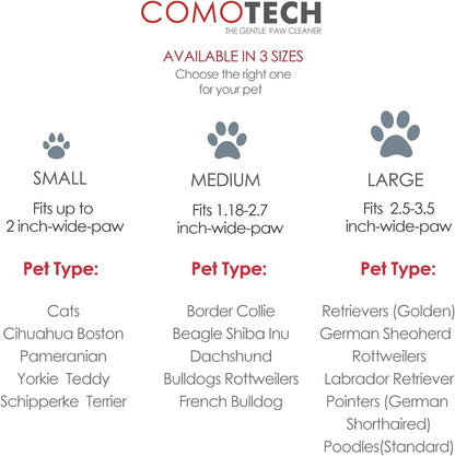 Comotech Dog Paw Cleaner, Portable Dog Paw Washer Pet Cleaning Silicone Brush with 3 Absorbent Towel, Pet Foot Cleaner for Small Breed Dogs (with 3 absorbent towel) (Light Pink, Small)