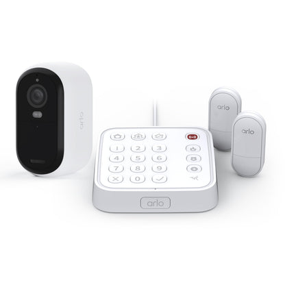 Arlo Essential Security Camera 2K | Outdoor - Indoor | 2nd Gen | Wireless with Spotlight, 2-Way Audio, Color Night Vision, Live Stream, Motion Activation, Real Time Notifications - White, 3 Cameras