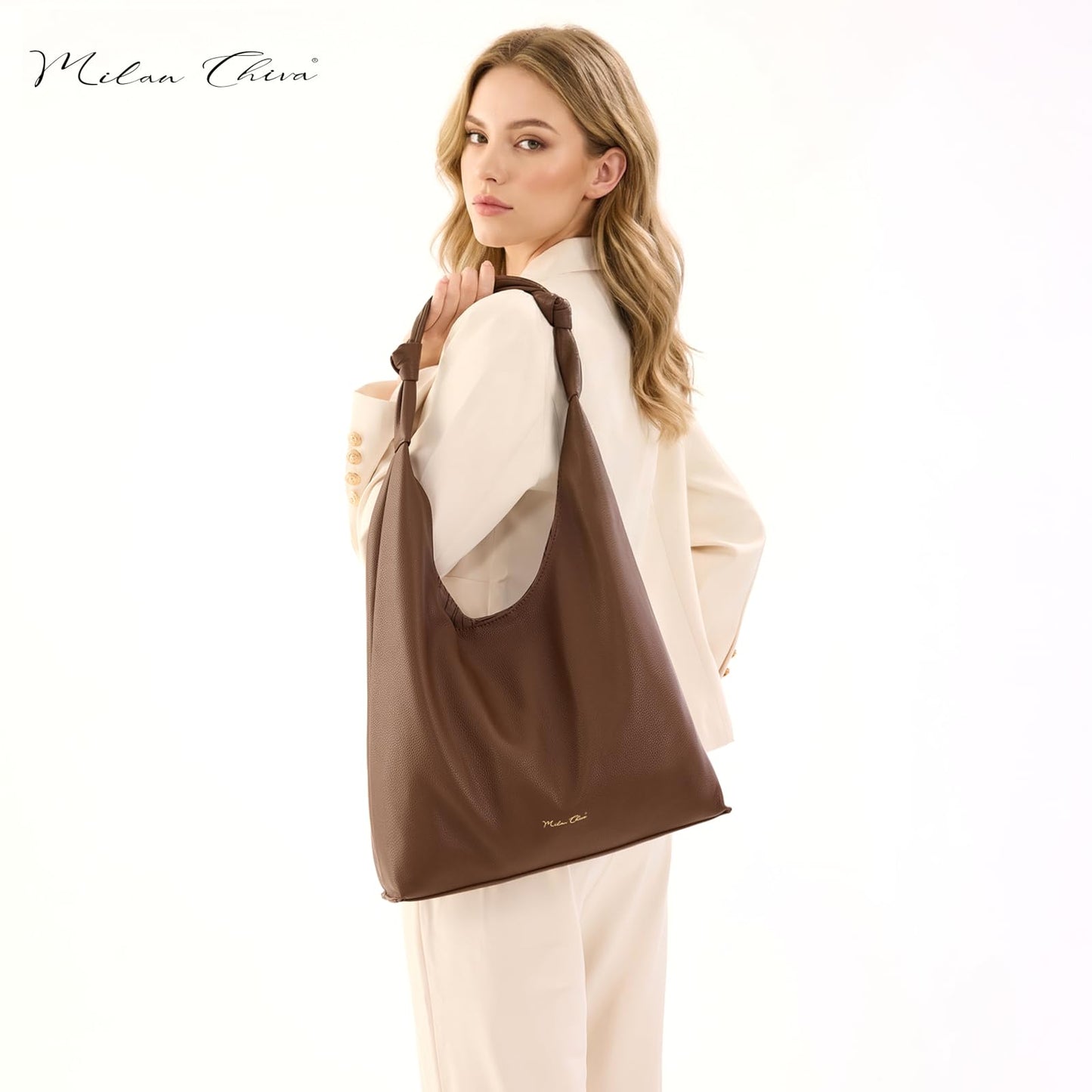 Milan Chiva Hobo Bag for Women, Shoulder Tote Purse, Casual Top Handle Handbag MC-644CF