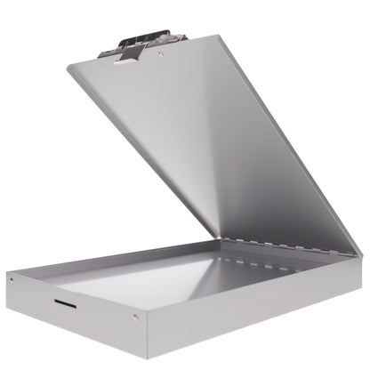 Saunders Cruiser Mate Metal Clipboard with Storage, Dual Tray Aluminum Nursing Folio, Heavy Duty Form Holder for Police & Work, Letter Size Privacy Box with Self-Locking Latch, Silver