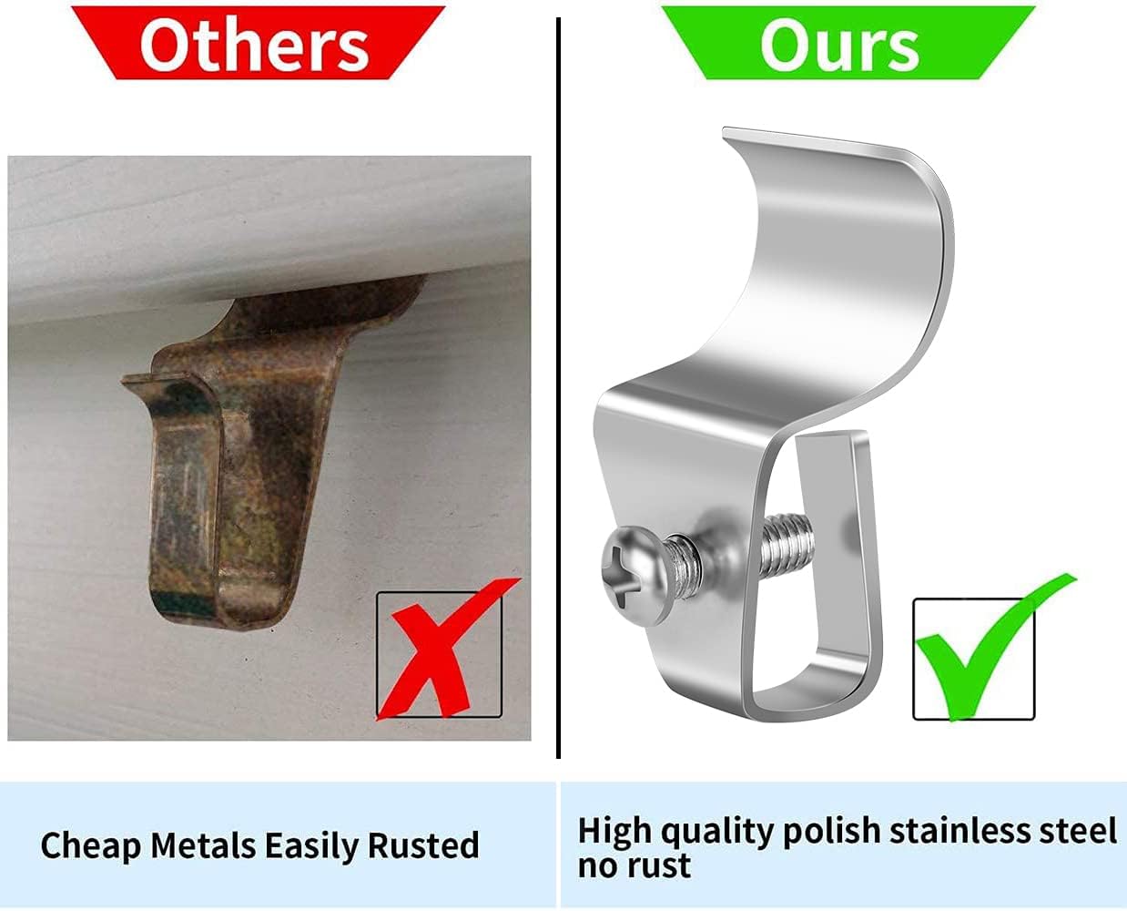 Antimbee 30-Pack Vinyl Siding Hanger, No-Hole Outdoor Camera Mount, Weatherproof 304 Stainless Steel Hooks for Blink, Arlo, Ring