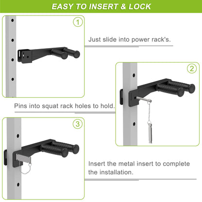 Lifeswell Dip Bar Attachment for 2" x 2" Power Rack, Non-Slip Wide & Narrow Grip Handles, 500 lbs Capacity, Squat Rack Attachment for Dips, Inverted Rows, Push-Ups
