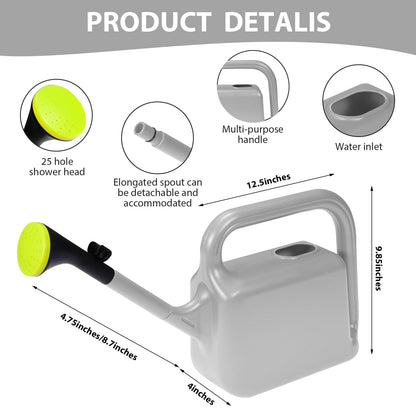 Outdoor Watering Can for Plants Indoor Watering Can for Houseplants 3/4 Gallon 3L (Grey)