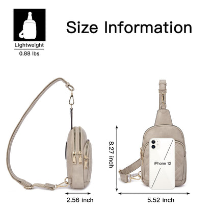 Telena Crossbody Sling Bags for Women, PU Leather Fanny Packs Cross Body Bag for Woman