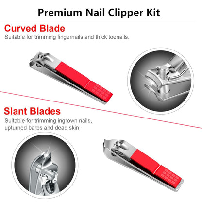 Manicure Set Nail Clipper Set Men Women Nail Clippers Toenail Fingernail Cutters Personal Care Tools Manicure Pedicure Tools with Travel Case Grooming Kit Present for Men Women Family Friends