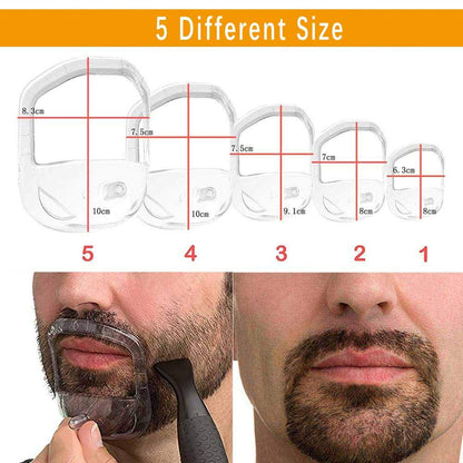 RIMOL Beard Shaper Goatee Mustache Grooming Tool Face Hair Styling Template for Man - Transparent - 5 PCS/Set (Transparent)