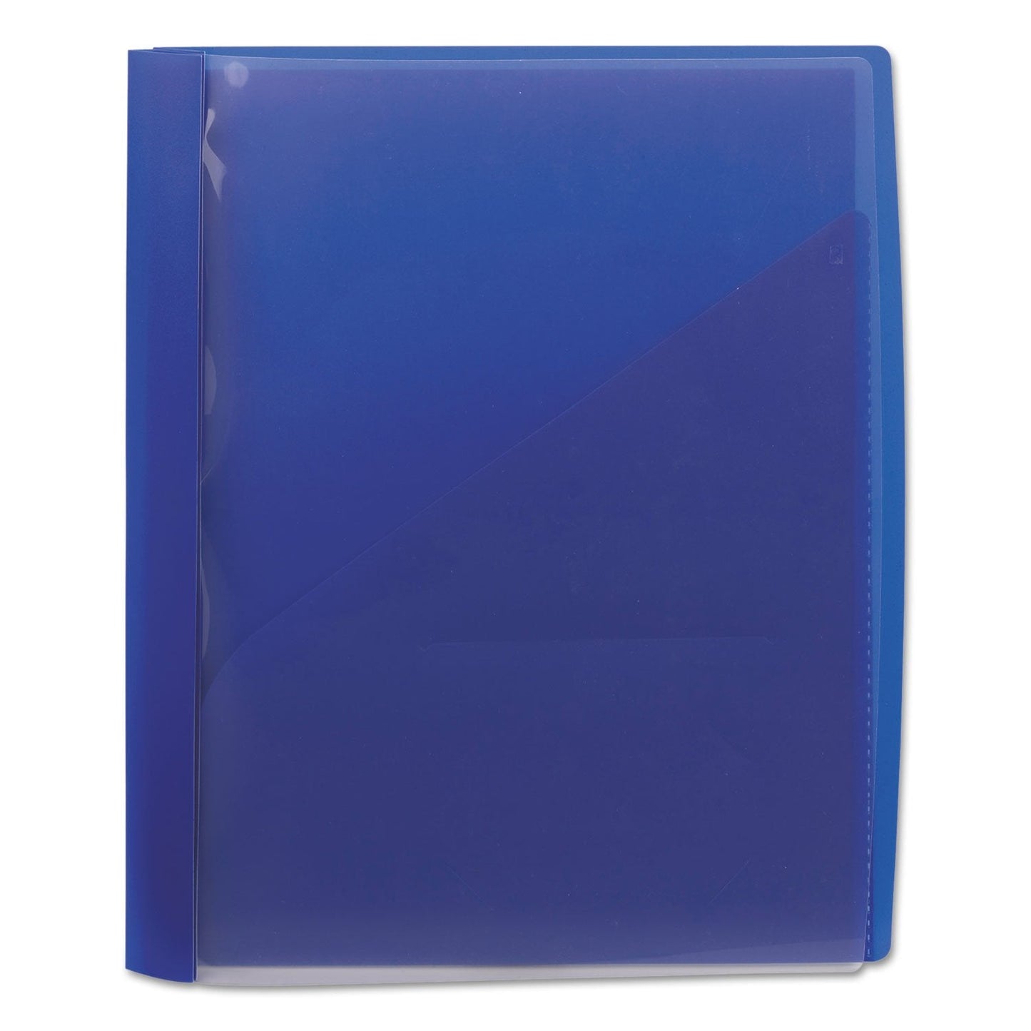 Smead Clear Front Poly Report Cover, Three Double Tang Side Fasteners, 1/2" Capacity, Letter Size, Dark Blue, 5 per Pack (86011) (Pack of 1)