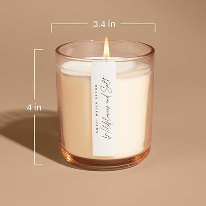 Sweet Water Decor Cashmere and Vanilla Scented Soy Candles – Milky Coconut, Jasmine, Soft Cashmere, Exotic Musk – Cozy Aroma – 50 Hour Burn – 12oz Tinted Glass Jar for Home Decor and Bedroom Decor