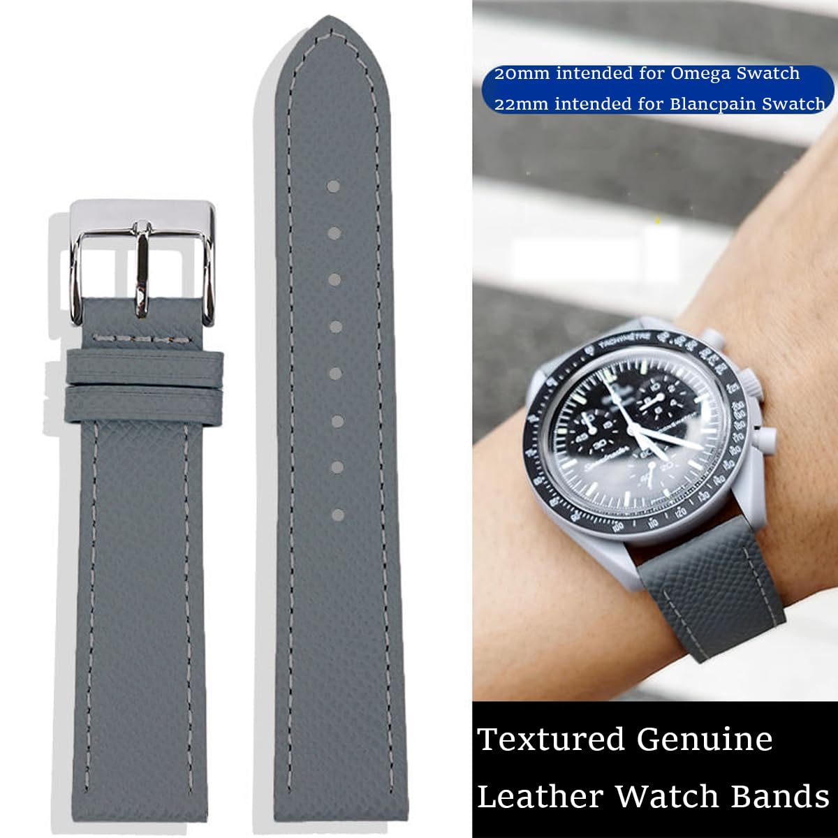 Niziruoup Leather Watch Band Quick Release Handmade Elegant Epsom Full Grain Leather Calfskin Bracelet 12mm 14mm 16mm 18mm 20mm 22mm Replacement Band Strap for Women Men