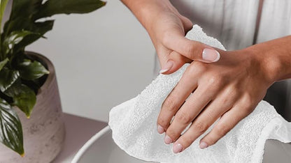 Avalon Towels Cotton Washcloths 24-Pack – 12 x 12 Inch White Super Soft &