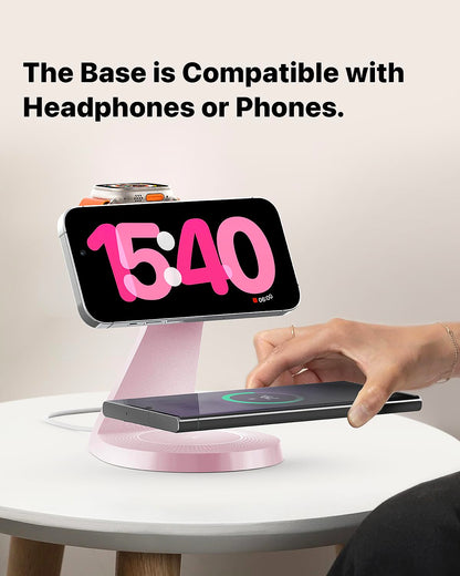 3 in 1 Charging Station for Apple Devices,Mag-Safe Charger Stand Fast Charging,Wireless Charger for iPhone 16/15/14/13/12 Series,& AirPods,& iWatch(USB-C Charger Included)