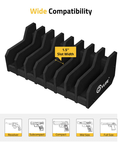 CVLIFE Foam Handgun Holder for Gun Safe Cabinet Accessories - 8 Slots Pistol Rack Stand