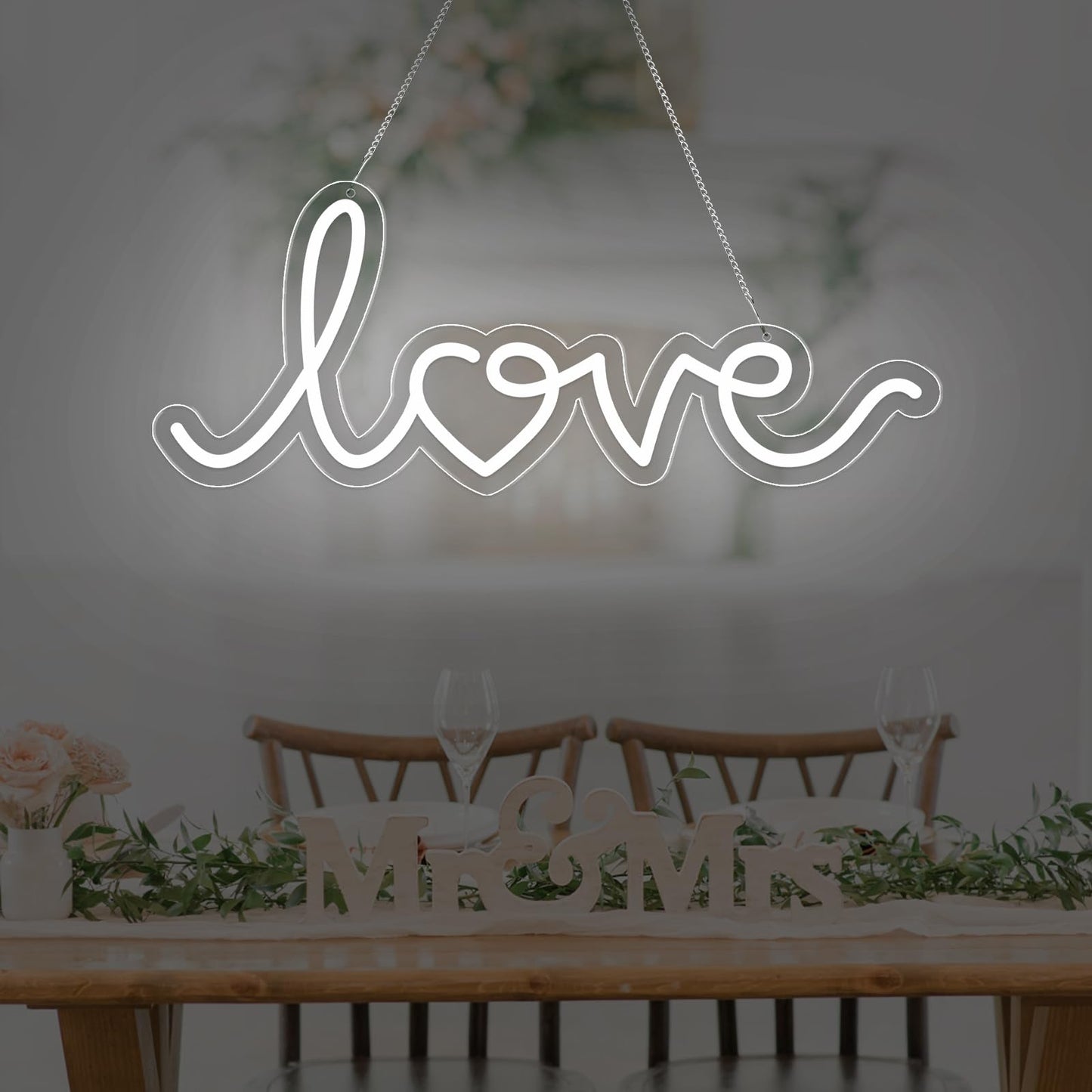 LMHSE You're Like Really Pretty Neon Sign, LED Neon Signs for Wall Decor Dimmable Aesthetic Room Decor for Teen Girl, Party, Bedroom, Wedding Decor, Gifts for Birthday, Christmas (LOVE-White)