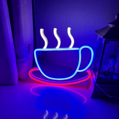 LED Neon Signs Assortment Strawberry Cat Paw Coffee Cup Whale Shapes Indoor Outdoor Decor Party Christmas Valentine's Day Bedroom Ambience