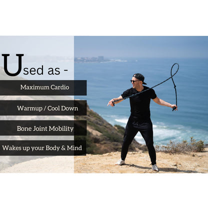 Flow Rope Exercise Jump Rope – 500g (1.10lb) Weighted Flow Jump Rope for Cardio, Boxing, HIIT & Upper Body Fitness – Adjustable Double Woven Workout Rope for Men, Women, Beginners – Indoor & Outdoor Use