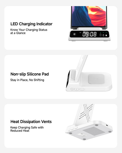 Wireless Charger for Samsung, 3 in 1 Wireless Charging Station for Samsung Galaxy S25 Ultra/S24 Ultra/S23/S22/Note 20/Z Flip 7/Fold 6, Charger for Samsung Galaxy Watch Ultra/8/7/6, Galaxy Buds 3/3 Pro