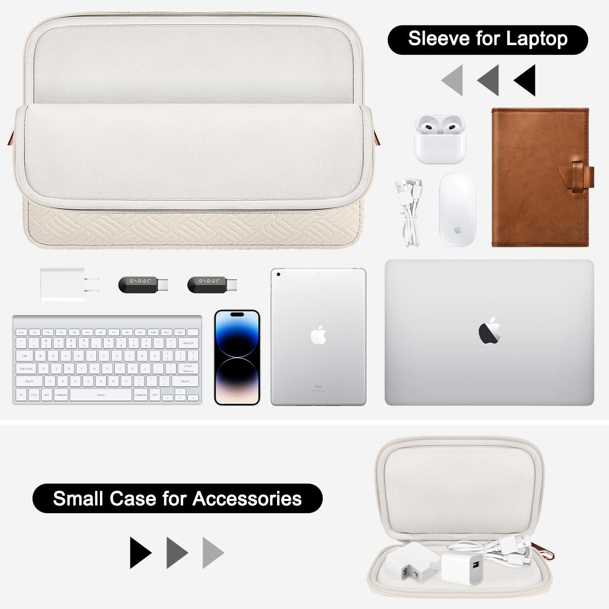 ARVOK 13 13.3 14 inch Laptop Sleeve Case for MacBook Air 13 inch/MacBook Pro 13 inch/MacBook Pro 14/ MacBook Neo 13" 2026, Water-Resistant Leather Case for HP/Dell/Lenovo/Asus/Acer/Samsung with Pouch