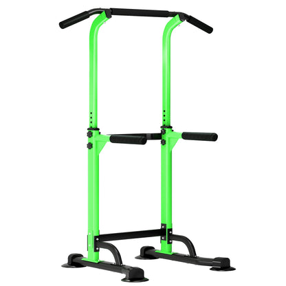 DlandHome Power Tower Dip Station Pull Up Bar for Home Gym Pull Up Bar Station Workout Equipment, Strength Training Fitness,Green