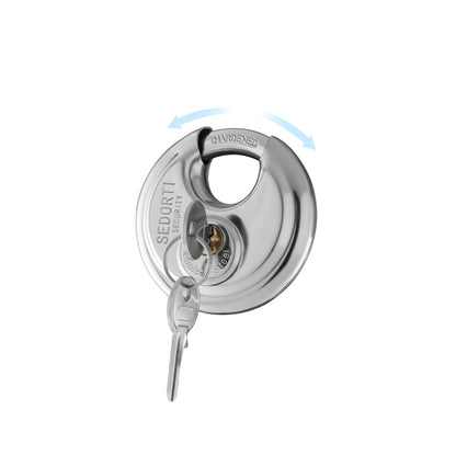 SEDORTI 20-Pack Discus Padlocks Keyed Alike, 2-3/4 inch Wide, Stainless Steel 304 Round Lock, Waterproof and Rustproof Storage Lock with Brass Keys, Ideal for Storage Unit Gate, Outdoor, Shed, Fence