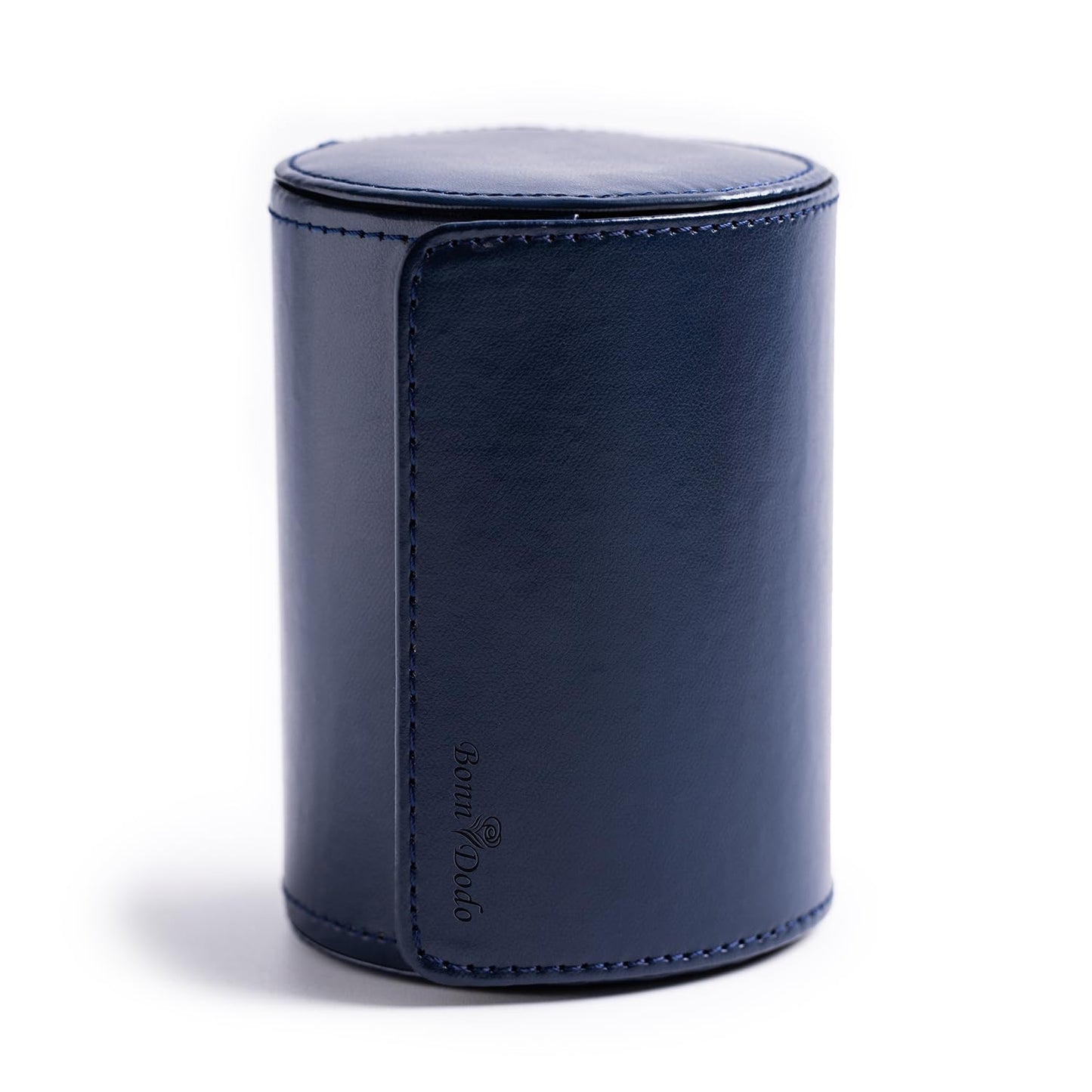 Tie Box for Men 's PU Ties case Necktie Organize Cylinder Leather Men’s Storage Portable Tie Roll for Travel Business Gifts (Dark Blue)