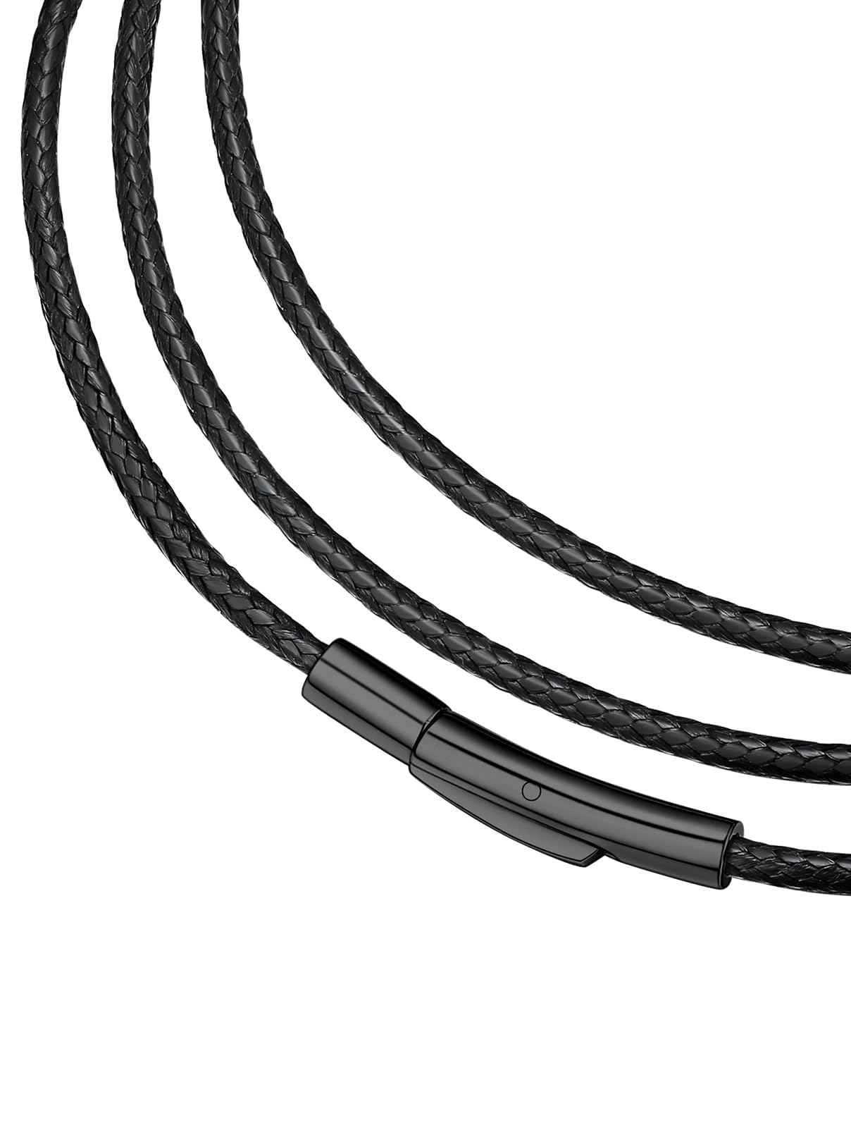FaithHeart Black Necklace String for Men Wax Rope Chain Classic Fashion Choker Neck Charms 20inch