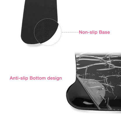 MOSISO Wrist Rest Support for Mouse Pad&Keyboard Set, Wild Flowers Ergonomic Mousepad&Coaster Non-Slip Base Home/Office Pain Relief&Easy Typing Cushion with Neoprene Cloth&Raised Memory Foam, Black